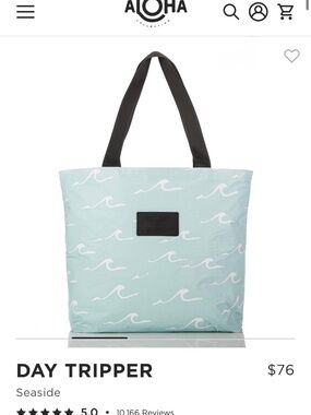Aloha Day Tripper Tote in Seaside NWT